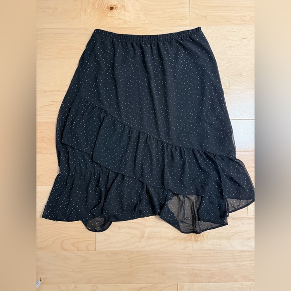 Womens midi polka a dot skirt‎ asymmetrical size XL office wear minimalist - Picture 1 of 6